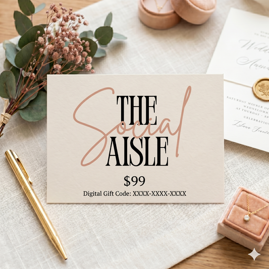 "The Social Aisle digital gift card — give someone the gift of a video guestbook"